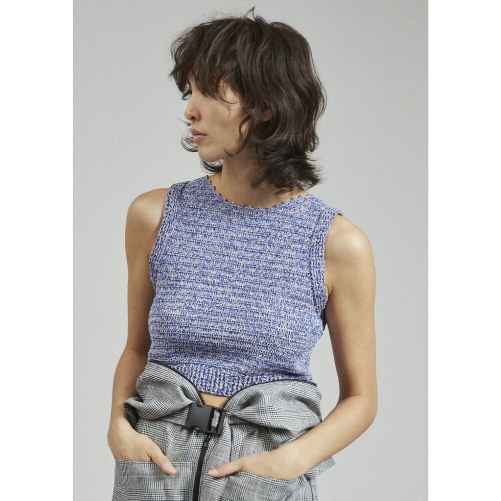 Rachel Comey Lois 100% Cotton Crochet Knit Sleeveless Top Celery Green Sz M $388 - Picture 6 of 16